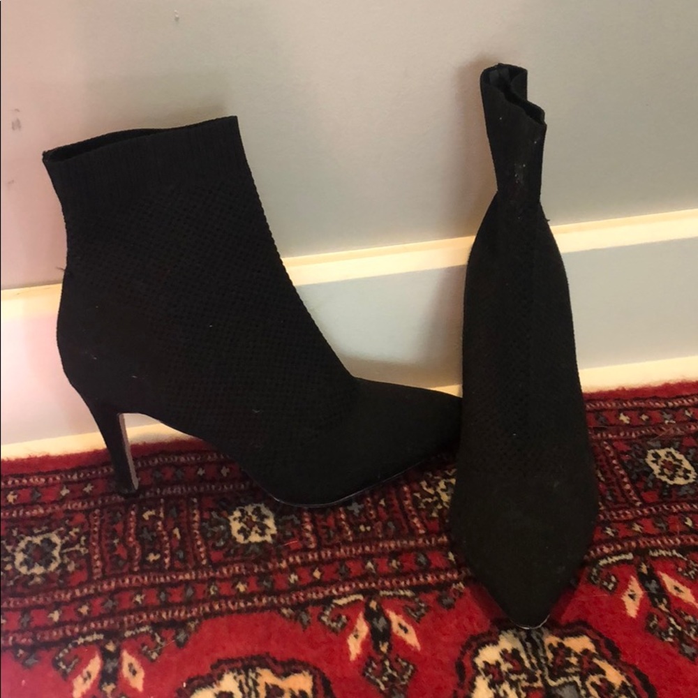 Mesh black booties